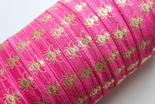 Load image into Gallery viewer, Gold Bees - FOE - Fold Over Elastic - Fantastic Elastic Company