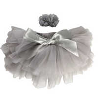 Load image into Gallery viewer, Gray Baby Tutu - 4 Layer Tulle Lace - Fantastic Elastic Company