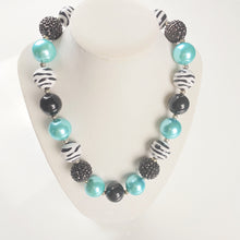 Load image into Gallery viewer, Turquoise Zebra - Bubblegum Necklace - Fantastic Elastic Company