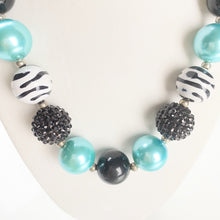 Load image into Gallery viewer, Turquoise Zebra - Bubblegum Necklace - Fantastic Elastic Company