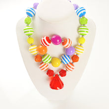 Load image into Gallery viewer, Rainbow - with Gem - Bubblegum Necklace - Fantastic Elastic Company