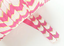 Load image into Gallery viewer, Pink Fancy Chevron - FOE - Fold Over Elastic -  Fantastic Elastic Company
