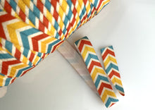 Load image into Gallery viewer, Chevron Soft Print - Indian Summer - FOE - Fold Over Elastic - Fantastic Elastic Company