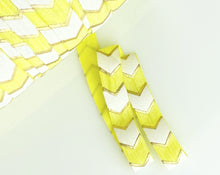 Load image into Gallery viewer, Yellow Fancy Chevron - FOE - Fold Over Elastic -  Fantastic Elastic Company
