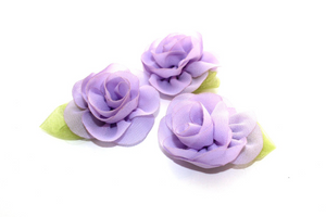 Petite Rose Chiffon Flowers - 3 Flowers -  Fantastic Elastic Company