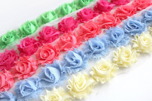 Load image into Gallery viewer, Petite Shabby Flower Trims (Solid Colors) - 1/2 Yard Trim - Fantastic Elastic Company
