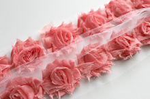 Load image into Gallery viewer, Petite Shabby Flower Trims (Solid Colors) - 1/2 Yard Trim - Fantastic Elastic Company