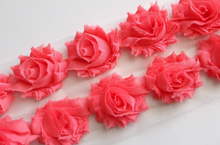 Load image into Gallery viewer, Petite Shabby Flower Trims (Solid Colors) - 1/2 Yard Trim - Fantastic Elastic Company