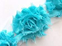 Load image into Gallery viewer, Shabby Rose Flower Trims (Blues, Purples) - 1/2 Yard - Fantastic Elastic Company