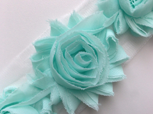 Load image into Gallery viewer, Shabby Rose Flower Trims (Blues, Purples) - 1/2 Yard - Fantastic Elastic Company
