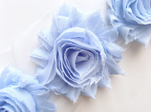 Load image into Gallery viewer, Shabby Rose Flower Trims (Blues, Purples) - 1/2 Yard - Fantastic Elastic Company