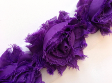 Load image into Gallery viewer, Shabby Rose Flower Trims (Blues, Purples) - 1/2 Yard - Fantastic Elastic Company