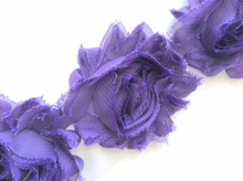 Load image into Gallery viewer, Shabby Rose Flower Trims (Blues, Purples) - 1/2 Yard - Fantastic Elastic Company