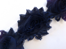 Load image into Gallery viewer, Shabby Rose Flower Trims (Blues, Purples) - 1/2 Yard - Fantastic Elastic Company