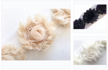 Load image into Gallery viewer, Shabby Rose Flower Trims (Neutrals) - 1/2 Yard - Fantastic Elastic Company