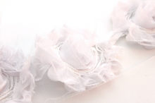 Load image into Gallery viewer, Shabby Rose Flower Trims (Neutrals) - 1/2 Yard - Fantastic Elastic Company