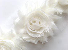 Load image into Gallery viewer, Shabby Rose Flower Trims (Neutrals) - 1/2 Yard - Fantastic Elastic Company