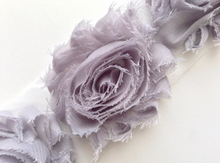 Load image into Gallery viewer, Shabby Rose Flower Trims (Neutrals) - 1/2 Yard - Fantastic Elastic Company