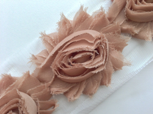 Load image into Gallery viewer, Shabby Rose Flower Trims (Neutrals) - 1/2 Yard - Fantastic Elastic Company