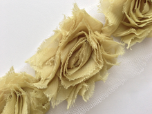 Load image into Gallery viewer, Shabby Rose Flower Trims (Neutrals) - 1/2 Yard - Fantastic Elastic Company