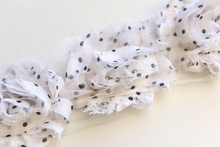 Load image into Gallery viewer, Shabby Rose Flower Trims (Patterns: Dots) - 1/2 Yards - Fantastic Elastic Company