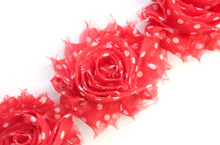 Load image into Gallery viewer, Shabby Rose Flower Trims (Patterns: Dots) - 1/2 Yards - Fantastic Elastic Company