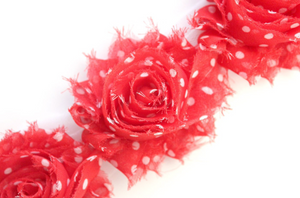 Shabby Rose Flower Trims (Patterns: Dots) - 1/2 Yards -  Fantastic Elastic Company