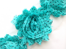 Load image into Gallery viewer, Shabby Rose Flower Trims (Patterns: Dots) - 1/2 Yards - Fantastic Elastic Company