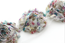 Load image into Gallery viewer, Shabby Rose Flower Trims (Patterns: Florals) - 1/2 Yard - Fantastic Elastic Company