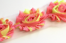 Load image into Gallery viewer, Shabby Rose Flower Trims (Patterns: Misc) - 1/2 Yards - Fantastic Elastic Company