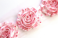 Load image into Gallery viewer, Shabby Rose Flower Trims (Patterns: Misc) - 1/2 Yards - Fantastic Elastic Company