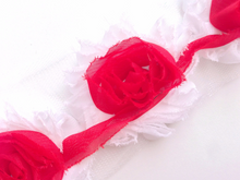 Load image into Gallery viewer, Shabby Rose Flower Trims (Patterns: Misc) - 1/2 Yards - Fantastic Elastic Company