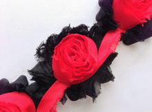 Load image into Gallery viewer, Shabby Rose Flower Trims (Patterns: Misc) - 1/2 Yards - Fantastic Elastic Company