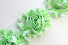 Load image into Gallery viewer, Shabby Rose Flower Trims (Patterns: Stripes/Chevron) - 1/2 Yards - Fantastic Elastic Company