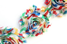 Load image into Gallery viewer, Shabby Rose Flower Trims (Patterns: Stripes/Chevron) - 1/2 Yards - Fantastic Elastic Company
