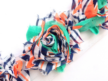 Load image into Gallery viewer, Shabby Rose Flower Trims (Patterns: Stripes/Chevron) - 1/2 Yards - Fantastic Elastic Company