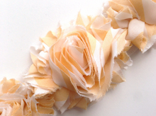 Load image into Gallery viewer, Shabby Rose Flower Trims (Patterns: Stripes/Chevron) - 1/2 Yards - Fantastic Elastic Company