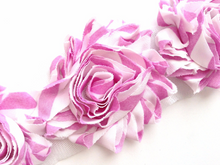Load image into Gallery viewer, Shabby Rose Flower Trims (Patterns: Stripes/Chevron) - 1/2 Yards - Fantastic Elastic Company