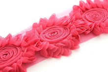 Load image into Gallery viewer, Shabby Rose Flower Trims (Reds, Oranges, Pinks) - 1/2 Yards - Fantastic Elastic Company