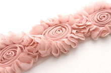Load image into Gallery viewer, Shabby Rose Flower Trims (Reds, Oranges, Pinks) - 1/2 Yards - Fantastic Elastic Company