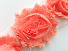 Load image into Gallery viewer, Shabby Rose Flower Trims (Reds, Oranges, Pinks) - 1/2 Yards - Fantastic Elastic Company