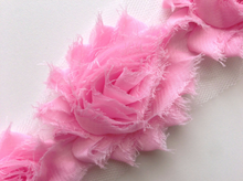 Load image into Gallery viewer, Shabby Rose Flower Trims (Reds, Oranges, Pinks) - 1/2 Yards - Fantastic Elastic Company