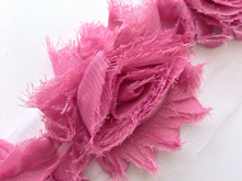Load image into Gallery viewer, Shabby Rose Flower Trims (Reds, Oranges, Pinks) - 1/2 Yards - Fantastic Elastic Company