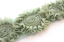 Load image into Gallery viewer, Shabby Rose Flower Trims (Yellows, Greens) - 1/2 Yard - Fantastic Elastic Company