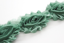 Load image into Gallery viewer, Shabby Rose Flower Trims (Yellows, Greens) - 1/2 Yard - Fantastic Elastic Company