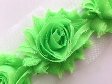 Load image into Gallery viewer, Shabby Rose Flower Trims (Yellows, Greens) - 1/2 Yard - Fantastic Elastic Company