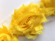 Load image into Gallery viewer, Shabby Rose Flower Trims (Yellows, Greens) - 1/2 Yard - Fantastic Elastic Company