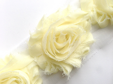 Load image into Gallery viewer, Shabby Rose Flower Trims (Yellows, Greens) - 1/2 Yard - Fantastic Elastic Company