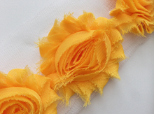 Load image into Gallery viewer, Shabby Rose Flower Trims (Yellows, Greens) - 1/2 Yard - Fantastic Elastic Company