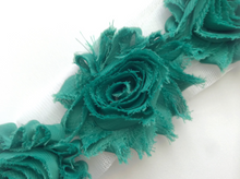 Load image into Gallery viewer, Shabby Rose Flower Trims (Yellows, Greens) - 1/2 Yard -  Fantastic Elastic Company
